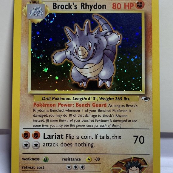 Nrmt! “Brock’s Rhydon” # 21/132 Pokemon Card Holo Holographic Holofoil - Picture 1 of 2